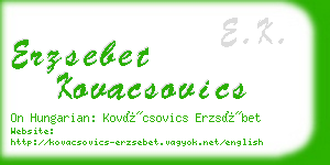 erzsebet kovacsovics business card